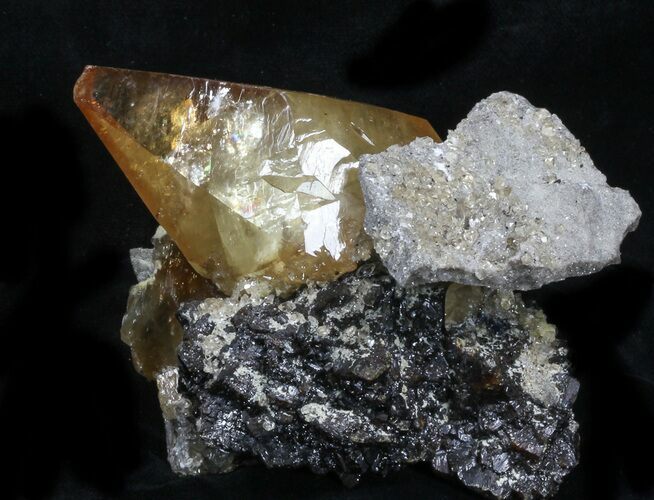 Gemmy, Twinned Calcite With Sphalerite - Elmwood #33802